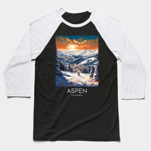 A Pop Art Travel Print of Aspen - Colorado - US Baseball T-Shirt